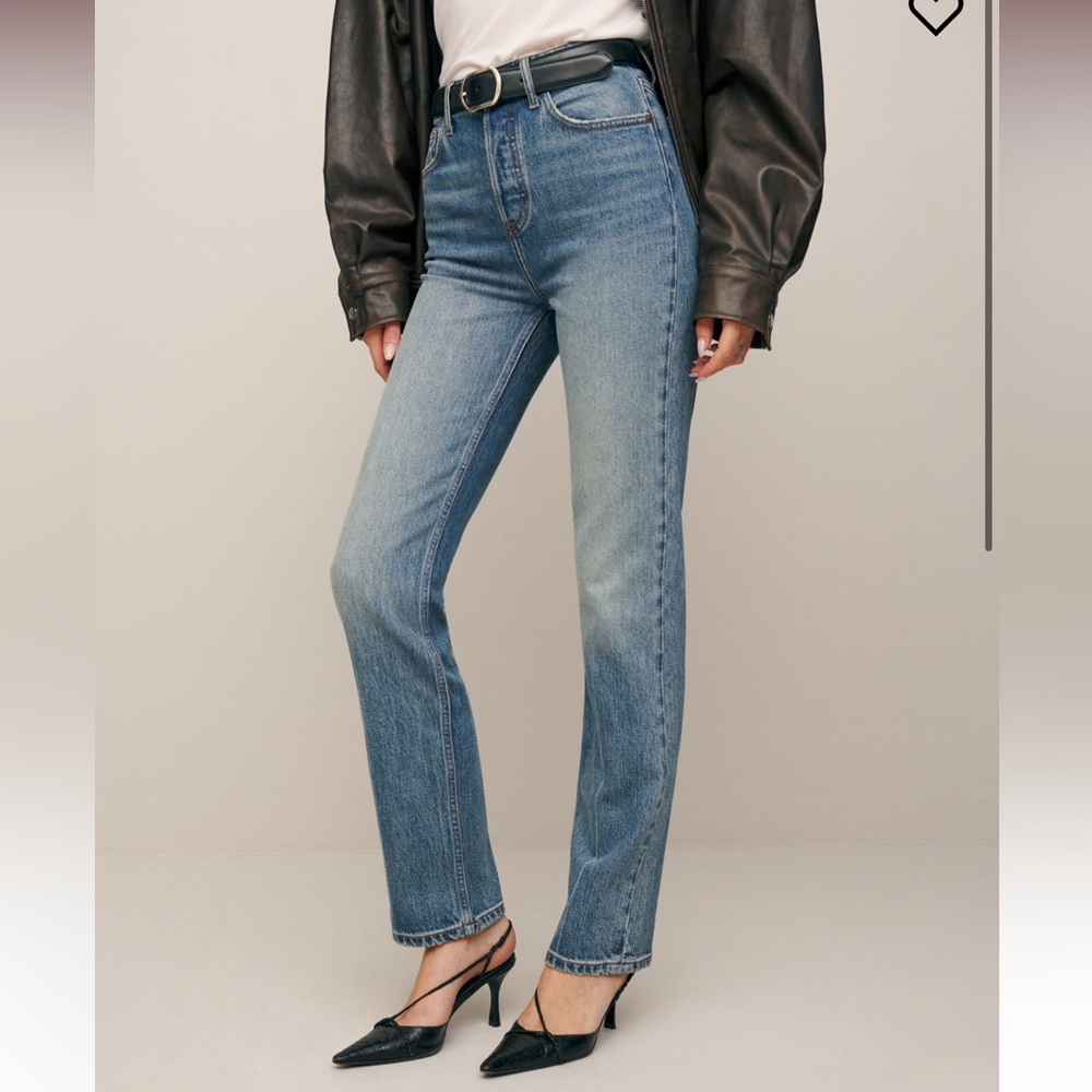 Reformation Cynthia Stretch High Rise Straight Jeans in Merritt, size 26